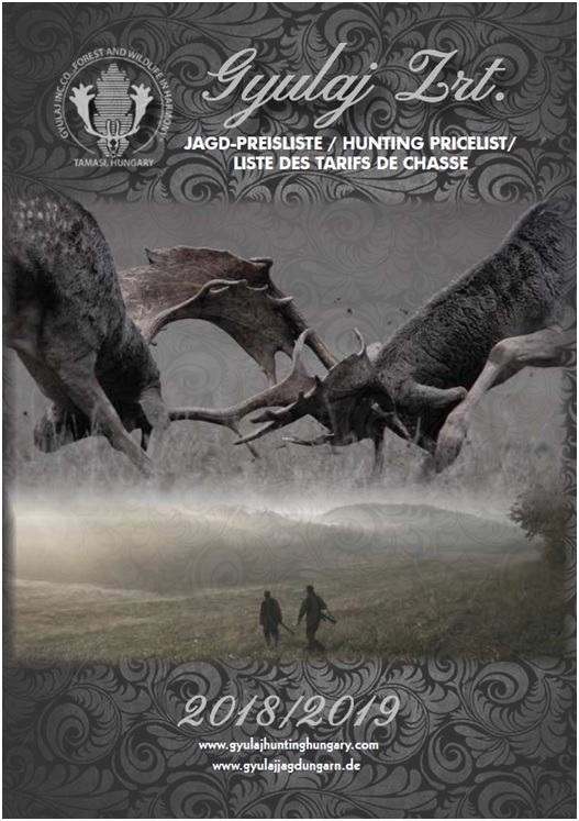 2018/2019 Hunting Pricelist of Gyulaj Zrt.