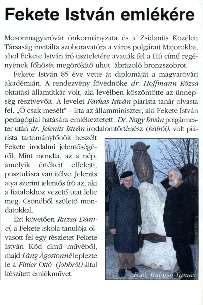 Fekete Istvánról szóló cikk az Erdészeti Lapokban