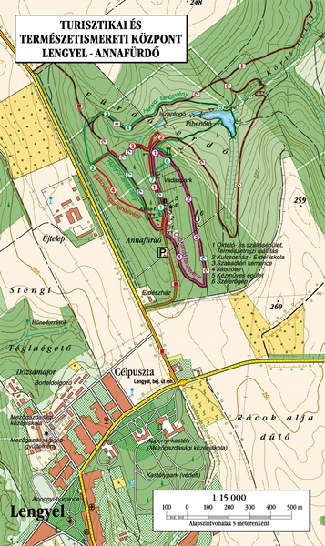 Lengyel- Annafürdő tanösvényeinek térképe