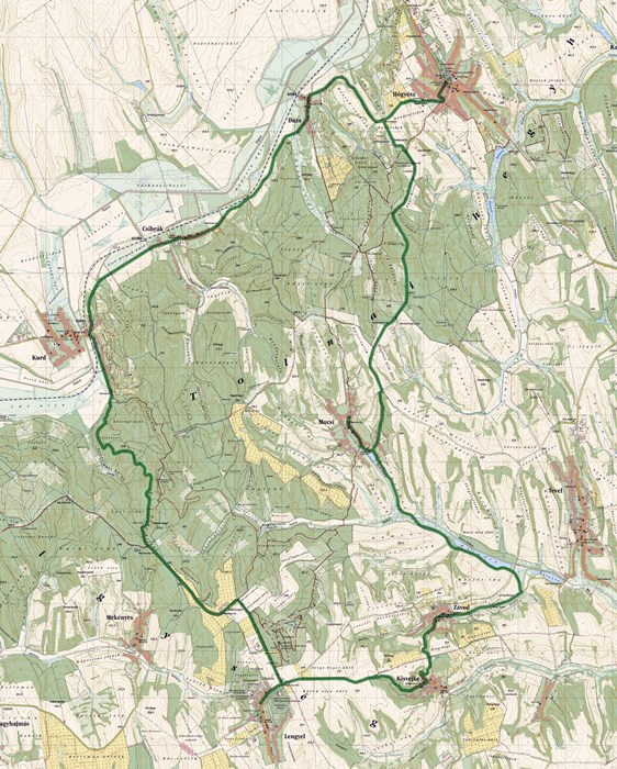 Tolnai Zöldút térképe