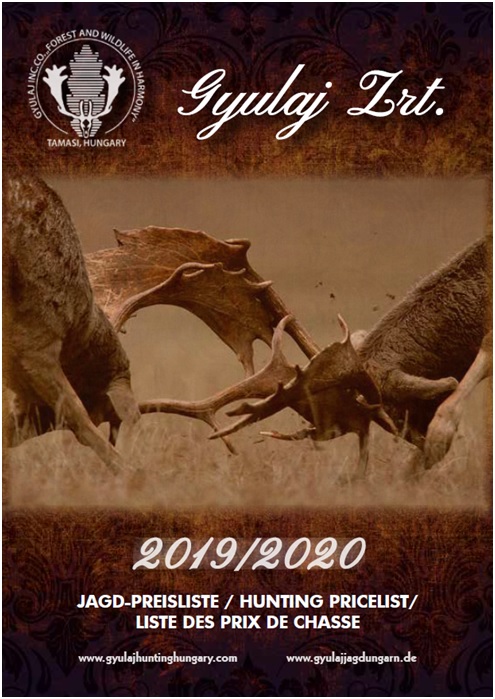 Hunting pricelist 2019/2020
